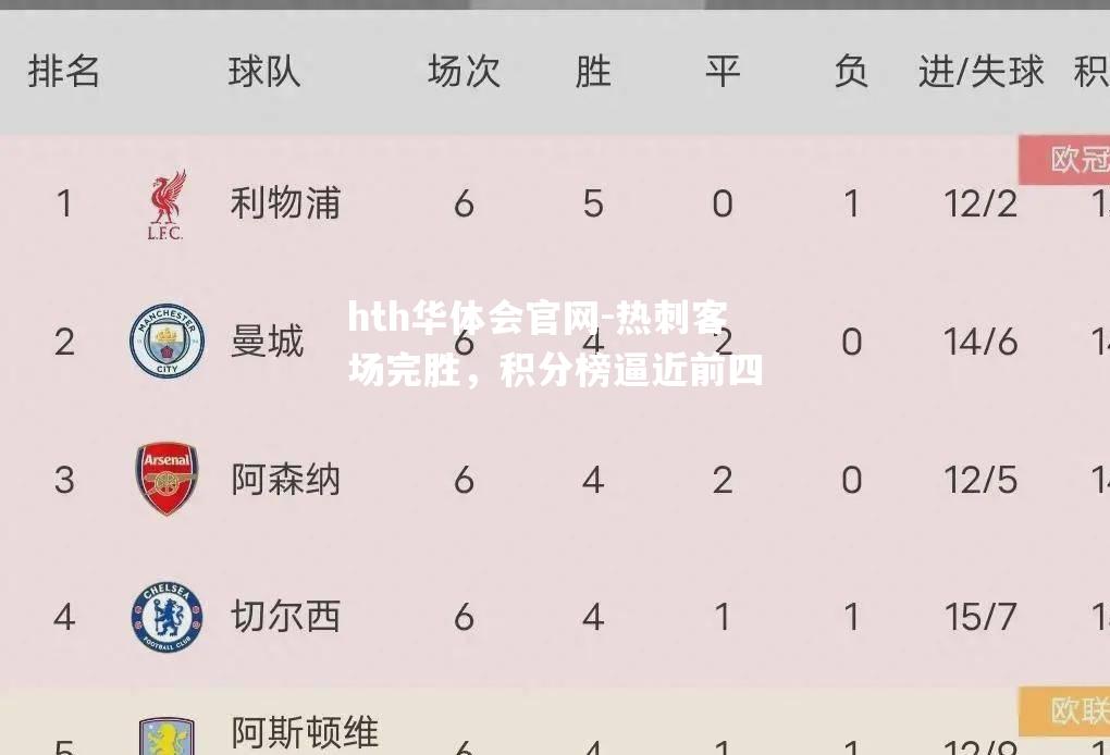 热刺客场完胜，积分榜逼近前四